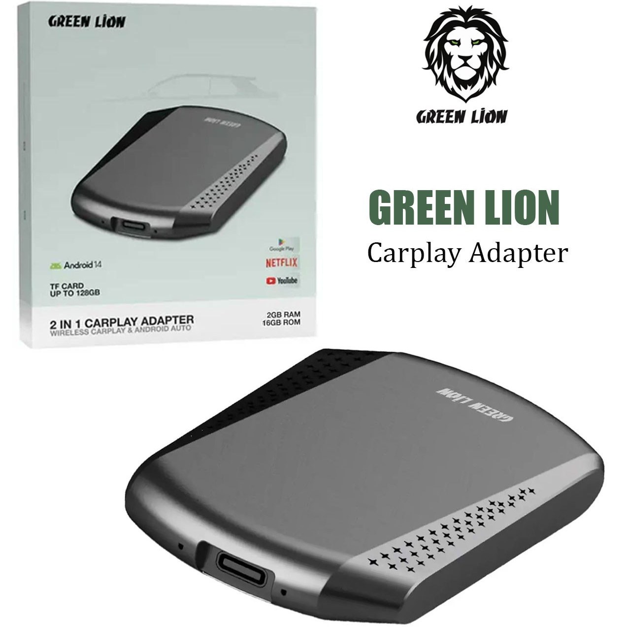 آداپتور و دانگل بلوتوثی کارپلی و اندروید اتو خودرو گرین‌لاین GNCP2GBRMBK